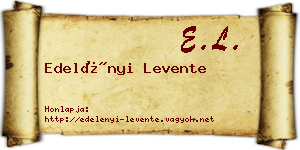 Edelényi Levente névjegykártya